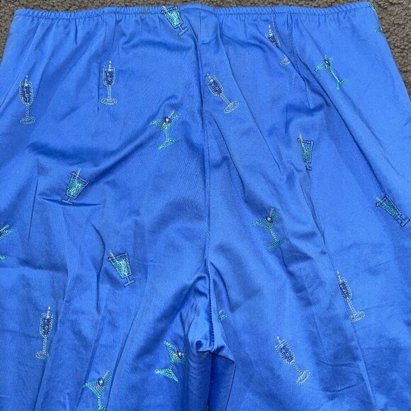 HOLLY LANE Cocktail Martini Cropped Pants Capris Petal Pushers - Royal Blue - 14 - Picture 6 of 14